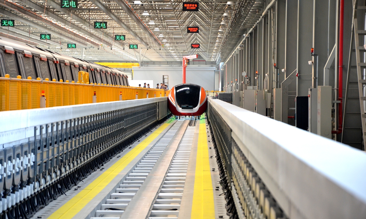 The high-temperature superconducting maglev system developed by CRRC Changchun Railway Vehicles Co Photo: Courtesy of CRRC Changchun Railway Vehicles Co