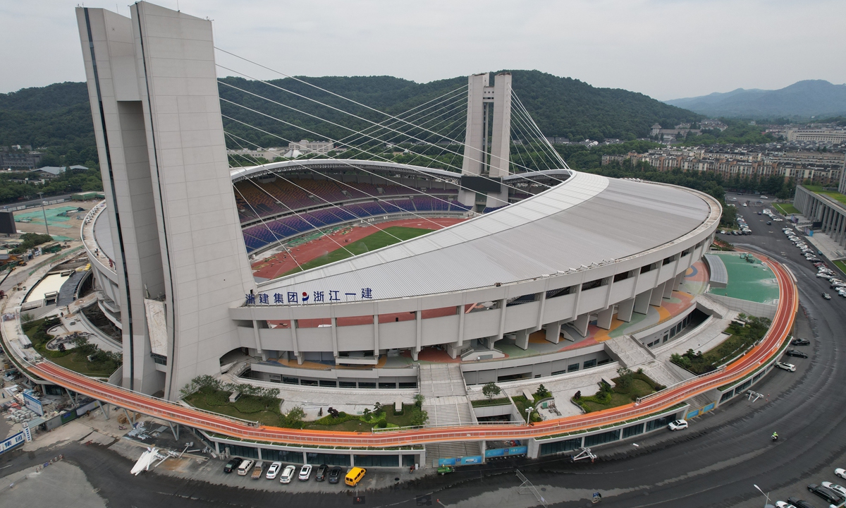 The Huanglong Stadium in Hangzhou, East China's Zhejiang Province which will host the CFA Super Cup on April 8, 2023. Photo: VCG