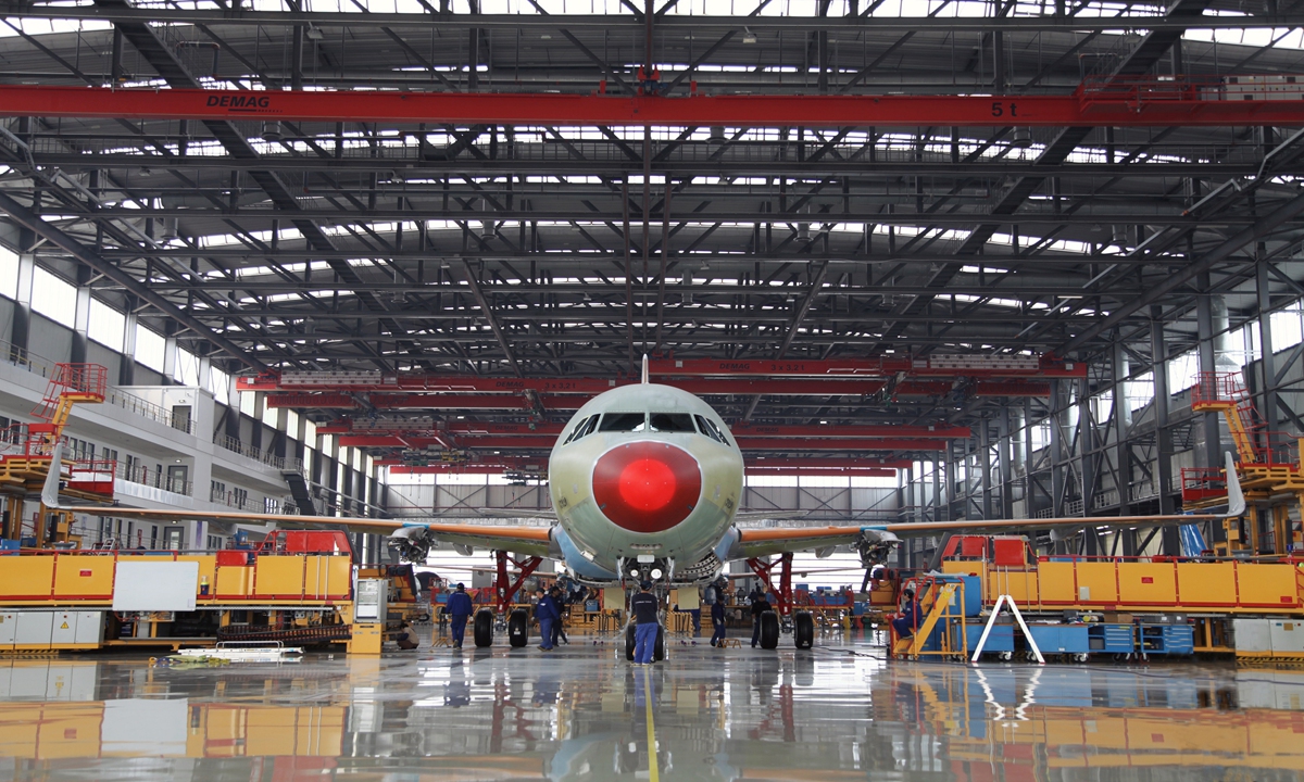 Airbus' assembly line in Tianjin  Photo: Courtesy of Airbus