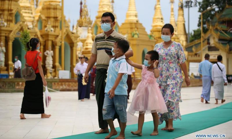 People visit the Shwedagon Pagoda in Yangon, Myanmar, June 6, 2021. Photo: Xinhua