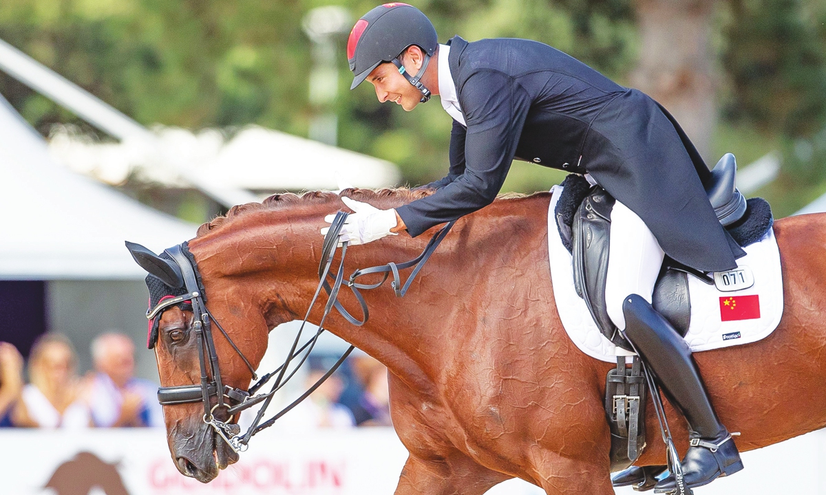 Alex Hua Tian performs in the 2022 FEI Eventing World Championships in Italy on September 16, 2022. Photo: IC