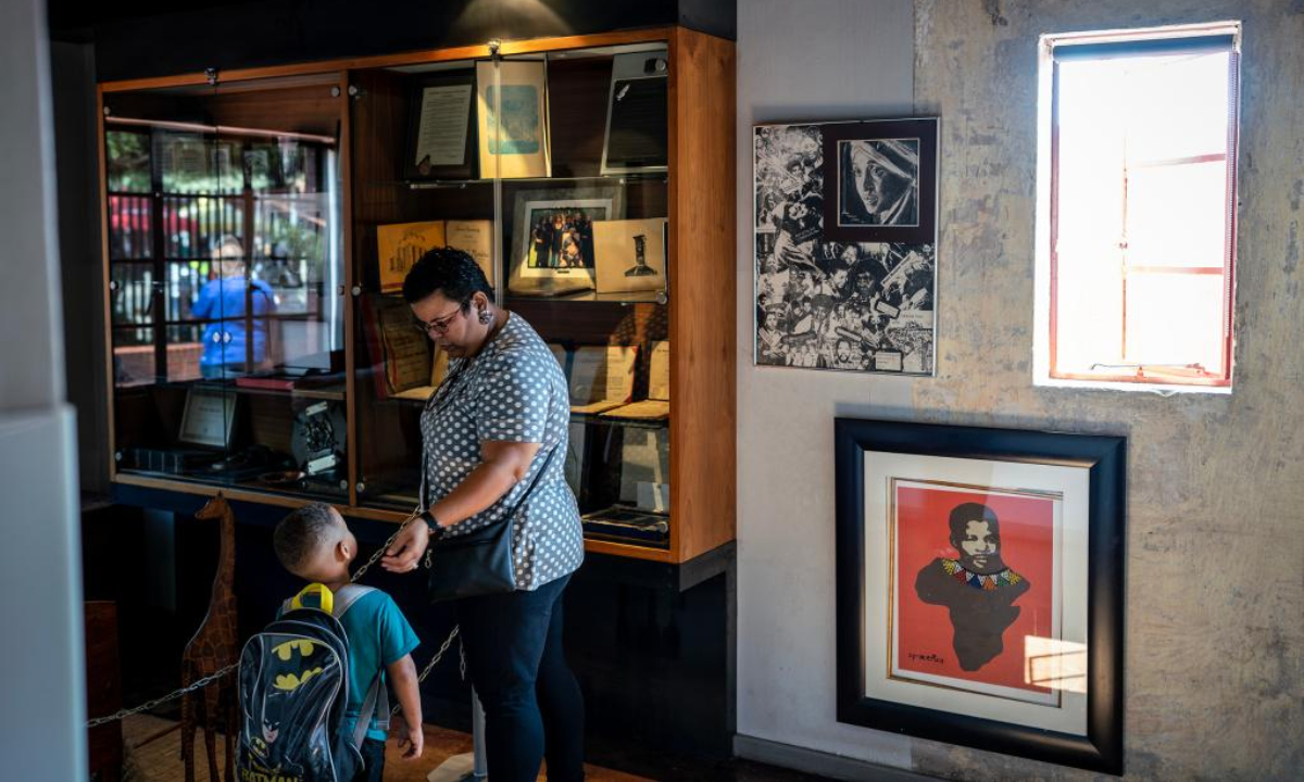 Tourists visit the Nelson Mandela National Museum in Soweto, Johannesburg, South Africa, April 27, 2023. Photo:Xinhua