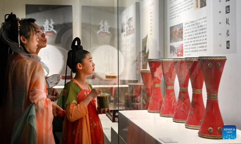 Tourists visit Xi'an Bell and Drum Towers Museum in Xi'an, capital of northwest China's Shaanxi Province, May 1, 2023. China has witnessed a travel boom during this year's five-day May Day holiday. (Photo by Zou Jingyi/Xinhua)