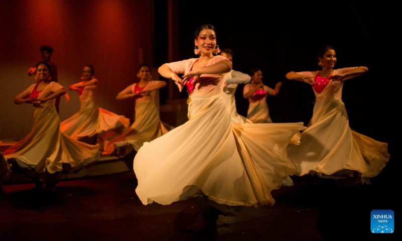 Artists perform a stage show to celebrate the International Dance Day in Kathmandu, Nepal, April 29, 2023. (Photo by Sulav Shrestha/Xinhua)