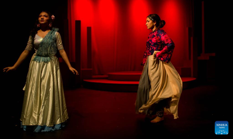 Artists perform a stage show to celebrate the International Dance Day in Kathmandu, Nepal, April 29, 2023. (Photo by Sulav Shrestha/Xinhua)