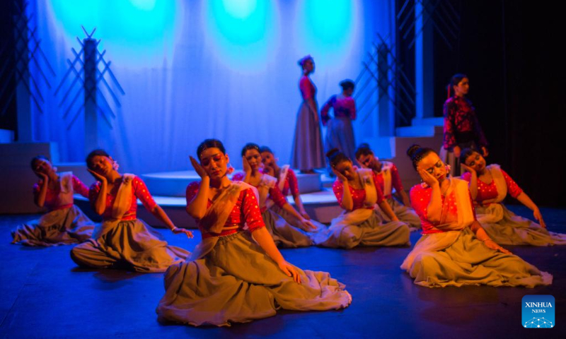 Artists perform a stage show to celebrate the International Dance Day in Kathmandu, Nepal, April 29, 2023. (Photo by Sulav Shrestha/Xinhua)