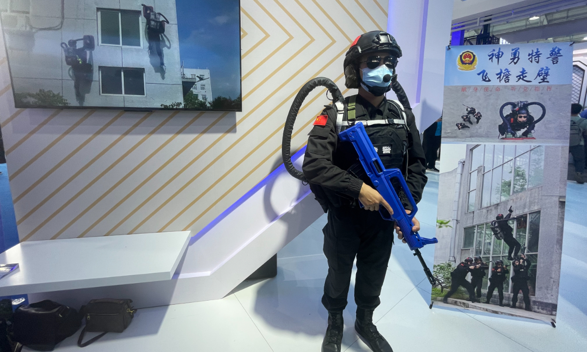 The 11th China International Exhibition on Police Equipment (CIEPE), hosted by the Ministry of Public Security, is held in Beijing on May 12, 2023, staging the country’s most cutting-edge technologies to promote the modernization of police equipment. Photo: Liu Caiyu/GT 