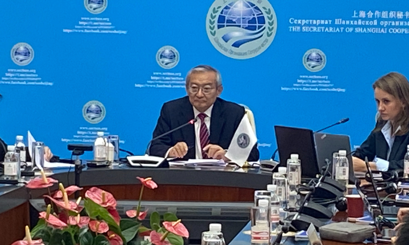 Zhang Ming, Secretary-General of the Shanghai Cooperation Organization at a media conference in Beijing on May 10, 2023 Photo: Xie Wenting/GT