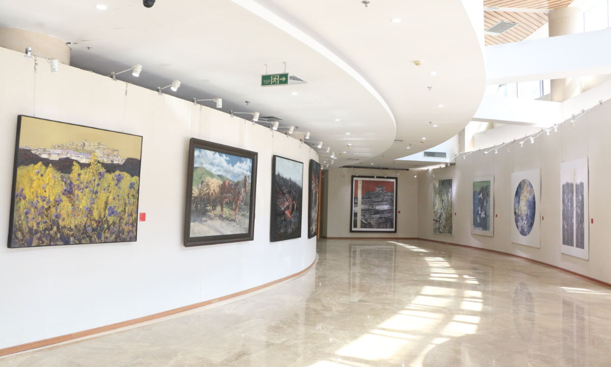 Paintings and calligraphies by South China’s Zhongshan artists Photo: Courtesy of the museum