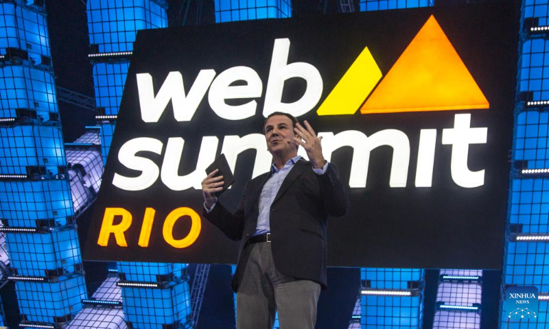 Rio de Janeiro Mayor Eduardo Paes delivers a speech during the opening ceremony of the Web Summit Rio in Rio de Janeiro, Brazil, May 1, 2023. The Web Summit Rio kicked off here on Monday. (Photo by Claudia Martini/Xinhua)