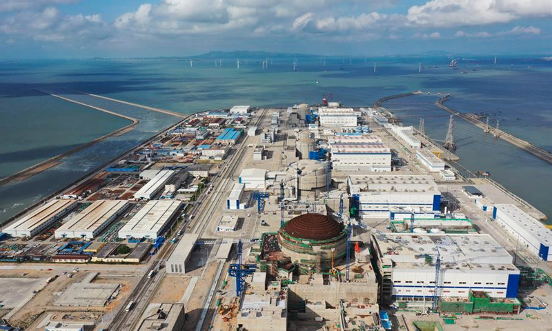 Aerial photo taken on Aug 31, 2020 shows a panoramic view of Fuqing project in the city of Fuqing, southeast China's Fujian Province. Fuel loading started Friday at China's first nuclear power unit using Hualong One technology, a domestically developed third-generation reactor design, bringing the unit one step closer to operation. Photo: Xinhua