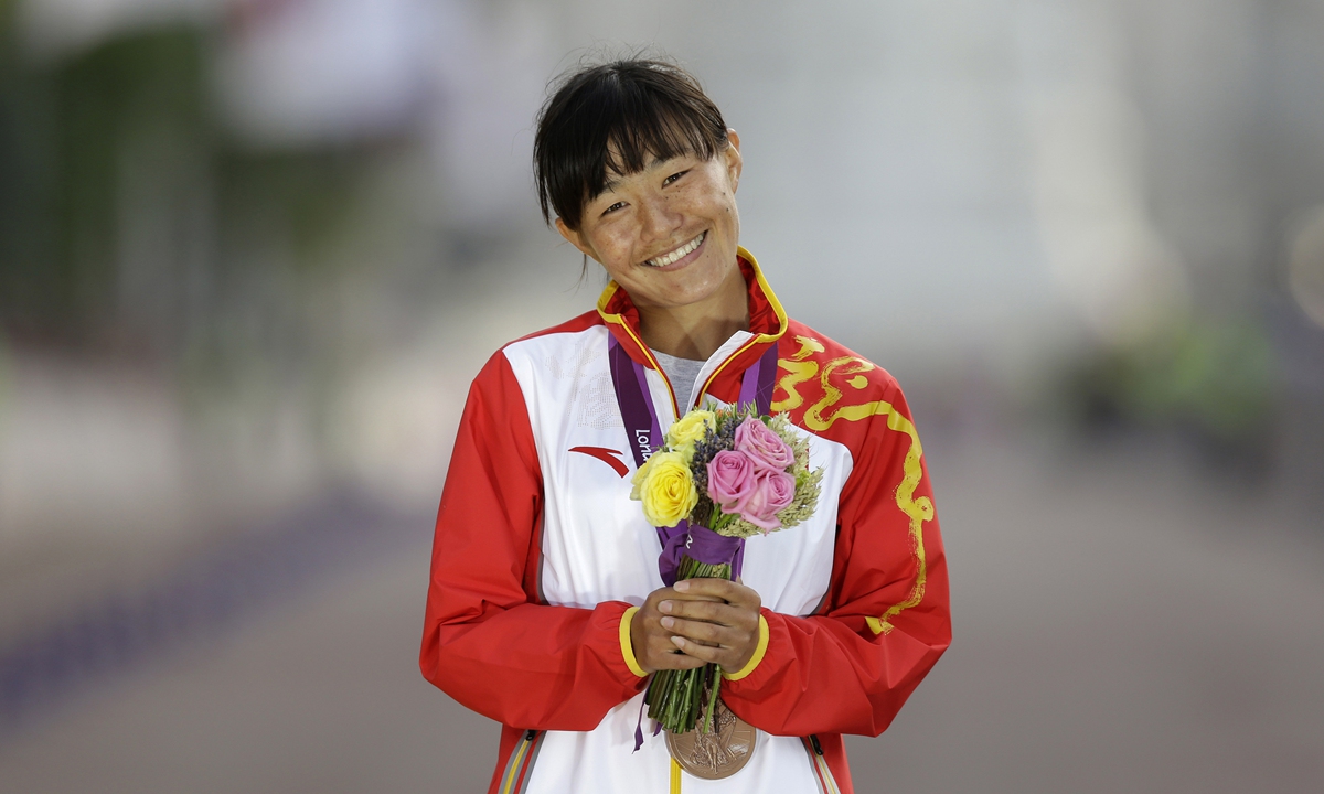 Qieyang Shenjie, the first athlete from Southwest China's Xizang Autonomous Region to win a gold medal at the 2012 London Olympic Games Photo: VCG