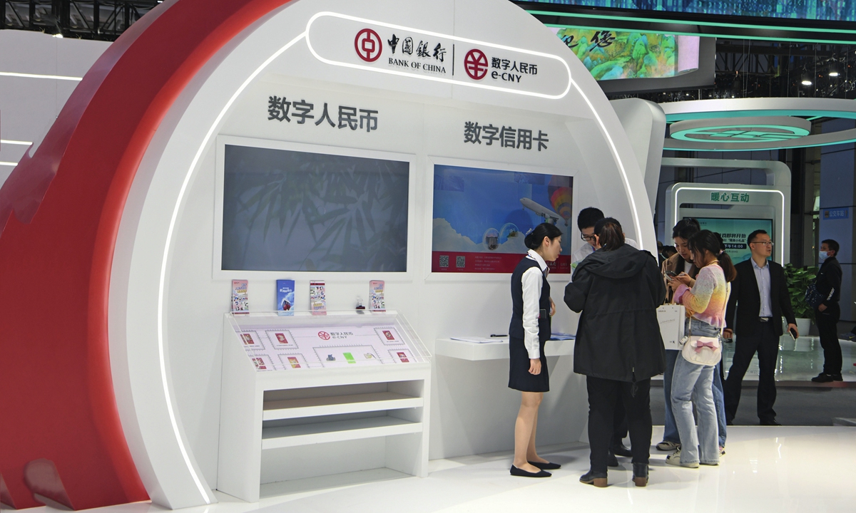 Visitors use digital yuan for payment at the 6th Digital China Summit in East China's Fuzhou, Fujian Province on April 26, 2023. Photo: VCG