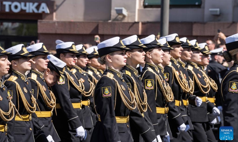 This photo taken on May 9, 2023 shows the military parade marking the 78th anniversary of the Soviet victory in the Great Patriotic War, Russia's term for World War II, in Vladivostok, Russia. Photo: Xinhua