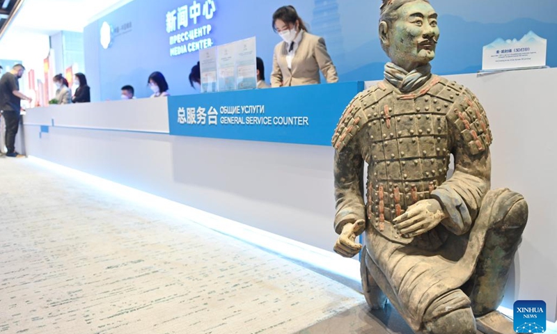 This photo taken on May 16, 2023 shows a view of the media center of the China-Central Asia Summit in Xi'an, northwest China's Shaanxi Province. The media center of the China-Central Asia Summit opened on Tuesday to provide services for journalists(Photo: Xinhua)
