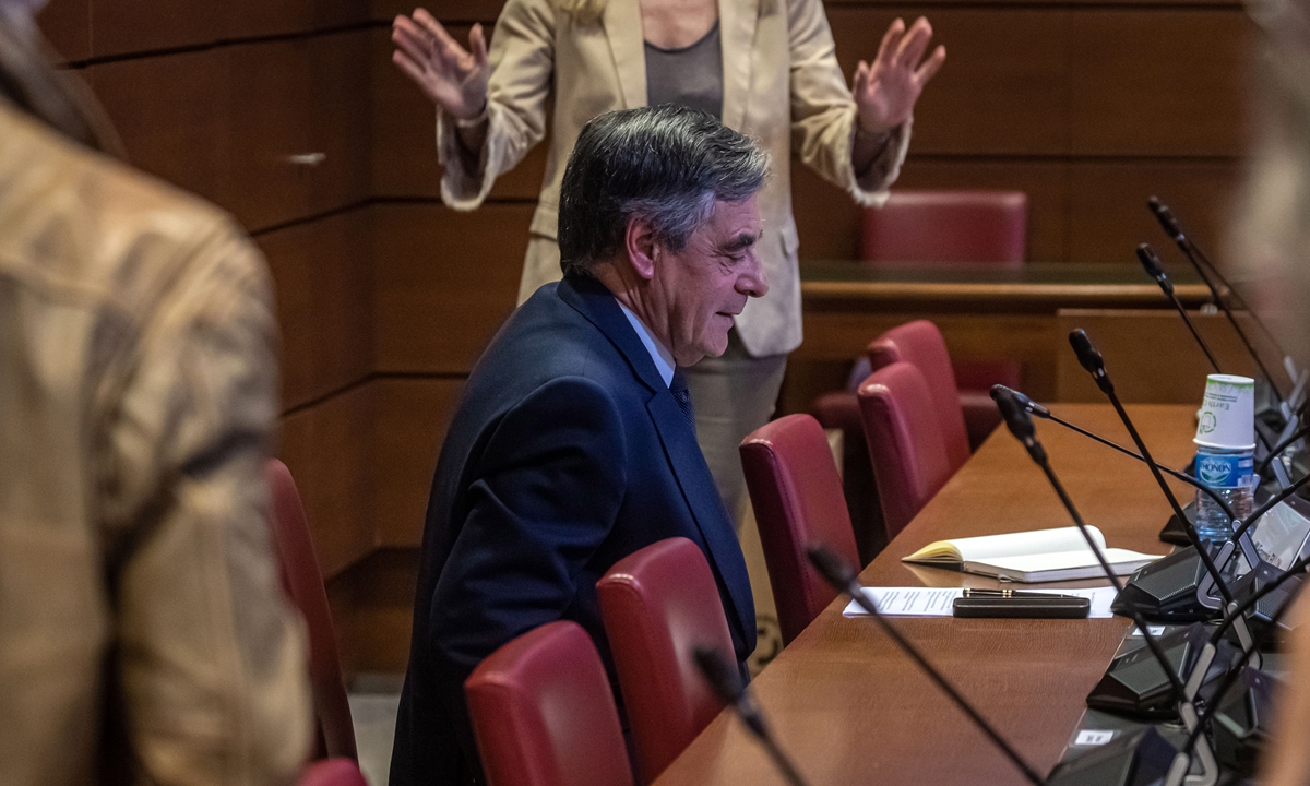 Former French prime minister Francois Fillon reveals at a hearing on May 2, 2023 that the US National Security Agency had spied on his conversations with former French president Nicolas Sarkozy from 2007 to 2012. Photo: IC