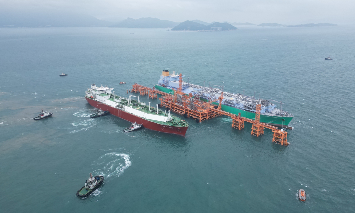 The offshore LNG terminal built by the China National Offshore Oil Corporation in Hong Kong Speical Administrative Region Photo: Courtesy of the China National Offshore Oil Corporation