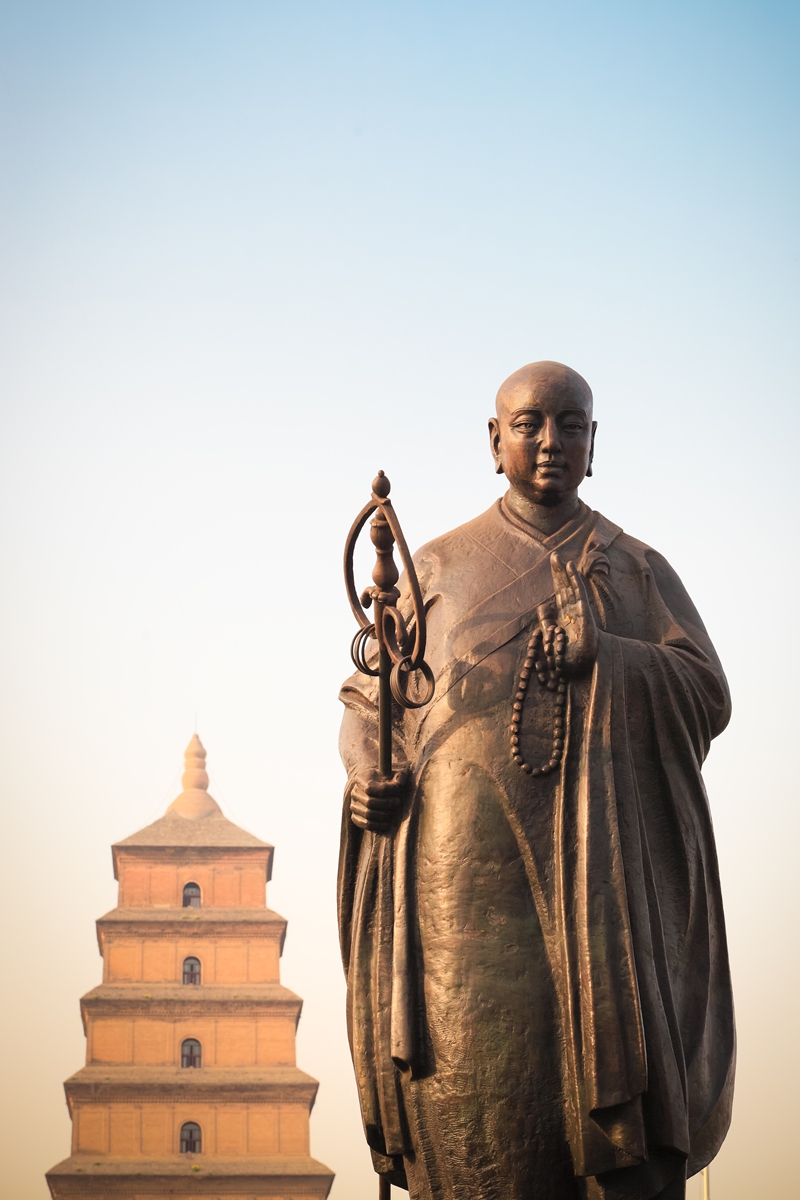 The statue of Tang Dynasty monk Xuanzang in Xi'an Photo: IC