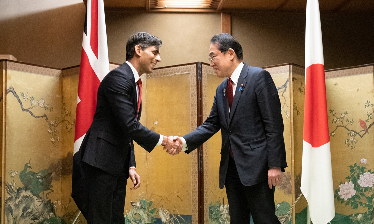 Britain's Prime Minister Rishi Sunak meets Japanese Prime Minister Fumio Kishida during their bilateral meeting in Hiroshima on May 18, 2023.Photo: AFP