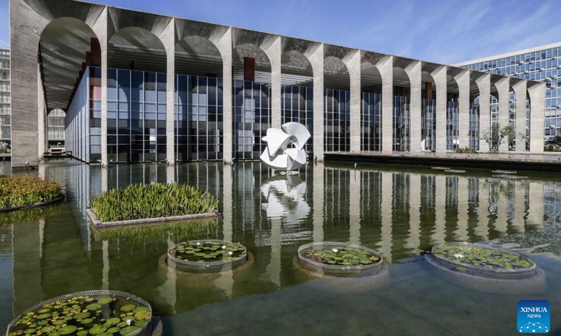 This photo taken on May 22, 2023 shows the Itamaraty Palace along Monumental Axis in Brasilia, Brazil.(Photo: Xinhua)