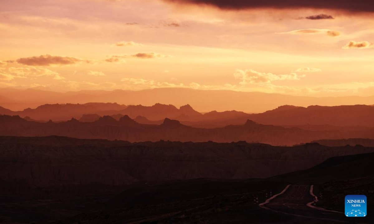 This photo taken on May 25, 2023 shows the landscape of earth forest in Zanda County, southwest China's Tibet Autonomous Region. Zanda is famous for the unique landscape of earth forest, which was formed by geological movement and soil erosion. These