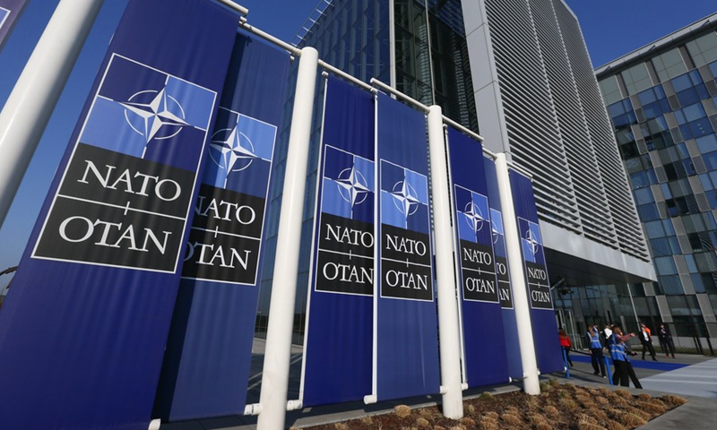 Staff members work at the NATO Headquarters in Brussels, Belgium, March 24, 2022.(Photo: Xinhua)