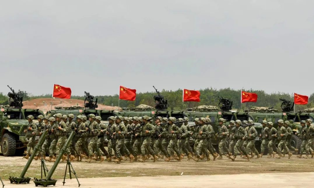Chinese and Lao troops wrap up the Friendship Shield-2023 joint exercise held in Laos after completing a comprehensive joint live-fire phase in a training ground in Laos on May 26, 2023. Photo: Screenshot from the WeChat account of the Chinese People's Liberation Army Southern Theater Command