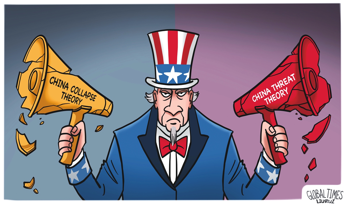 Crumbling delusions. Illustration: Liu Rui/GT