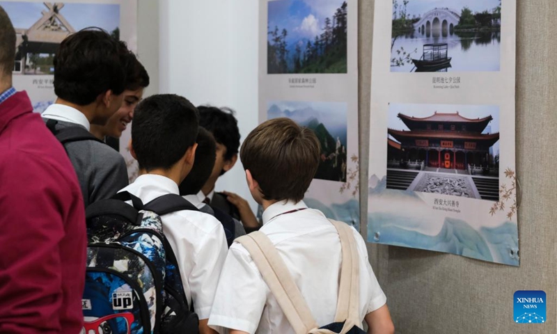 People visit the Ancient Tea with New Glamour exhibition in Valletta, Malta, on June 6, 2023. An exhibition showcasing the tea culture of Xi'an, Shaanxi Province in northwest China, commenced on Tuesday at the China Cultural Centre in Malta.(Photo: Xinhua)