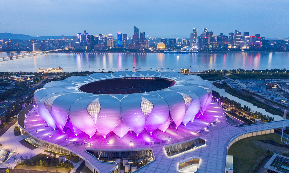The Hangzhou Olympic Sports Center Stadium, the main venue of the Hangzhou Asian Games Photo: VCG