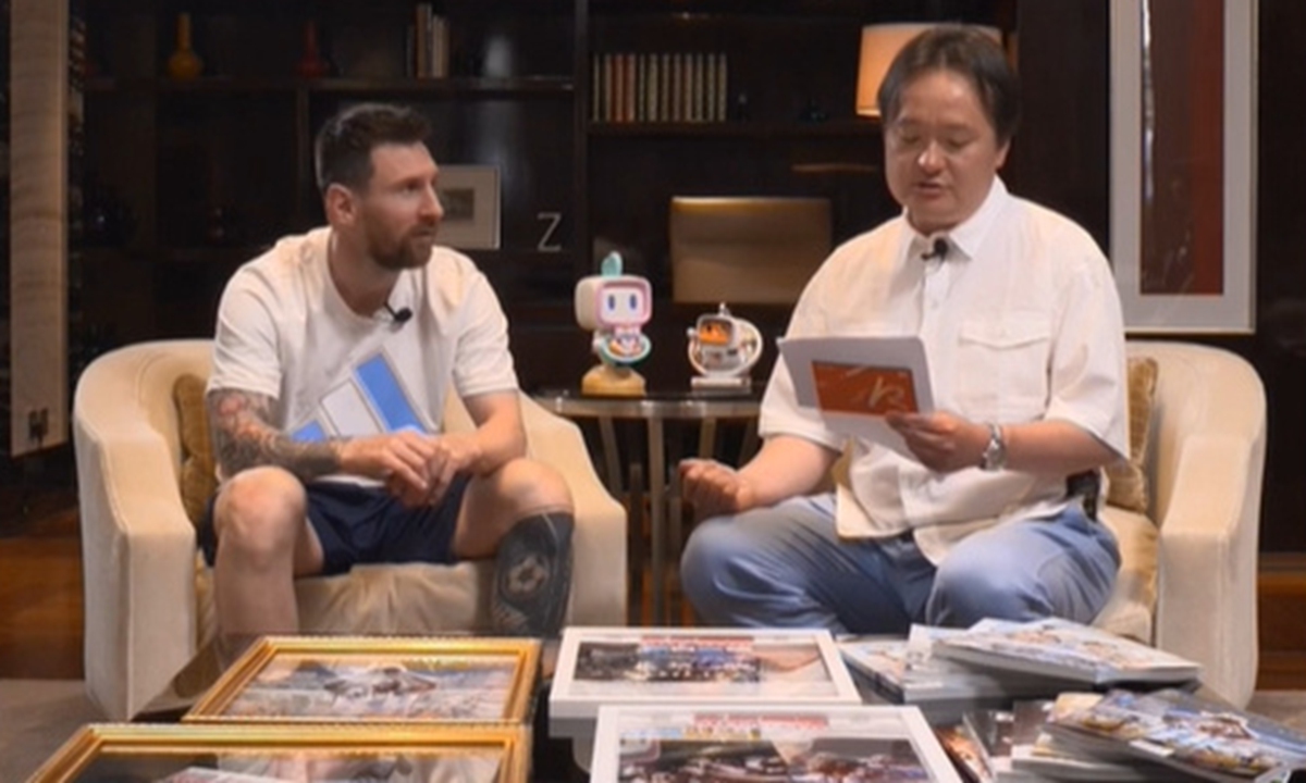 Lionel Messi in an interview with Titan Sports on June 12, 2023  Photo: Screenshot of video 