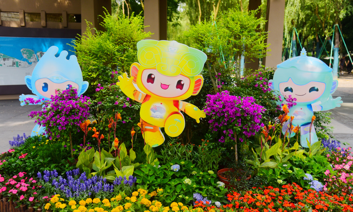 As the countdown to the Hangzhou Asian Games reached 100 days on June 15, 2023, the atmosphere of the Asian Games in the streets of Hangzhou, East China's Zhejiang Province, becomes even more vibrant and intense. Photo: IC
