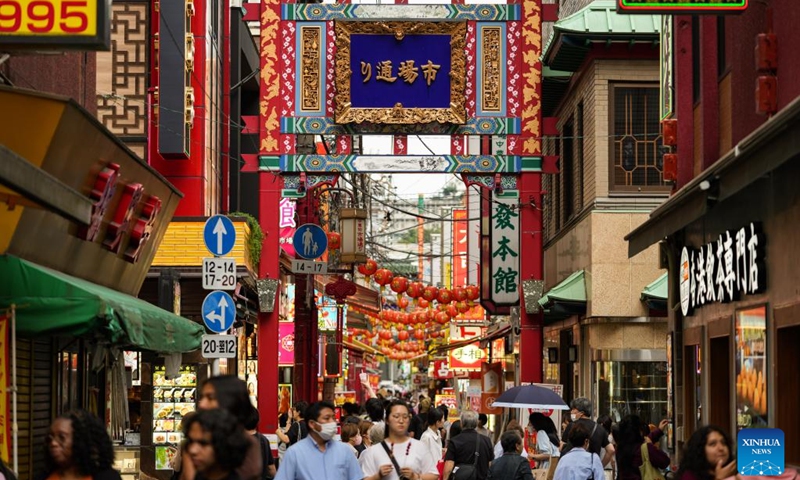 Tourists visit Chinatown on the occasion of Dragon Boat Festival in Yokohama, Japan, June 22, 2023. (Xinhua/Zhang Xiaoyu)