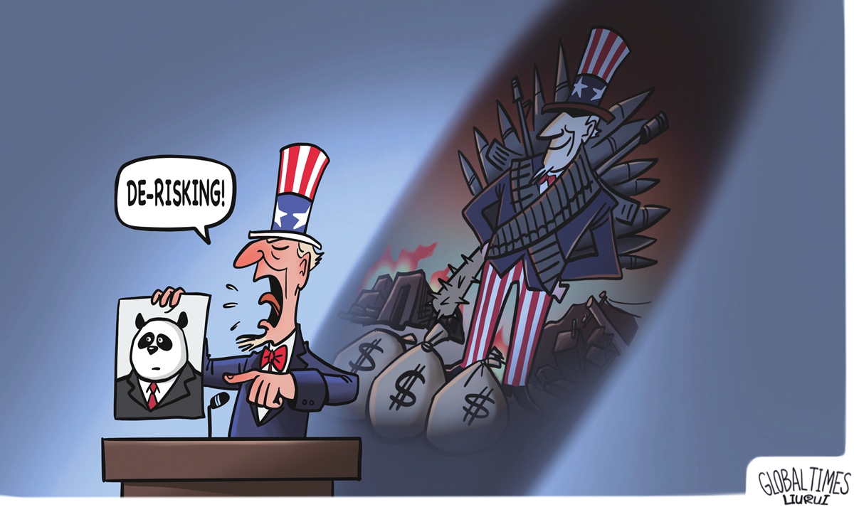 A thief crying 'stop thief!'. Illustration: Liu Rui/GT