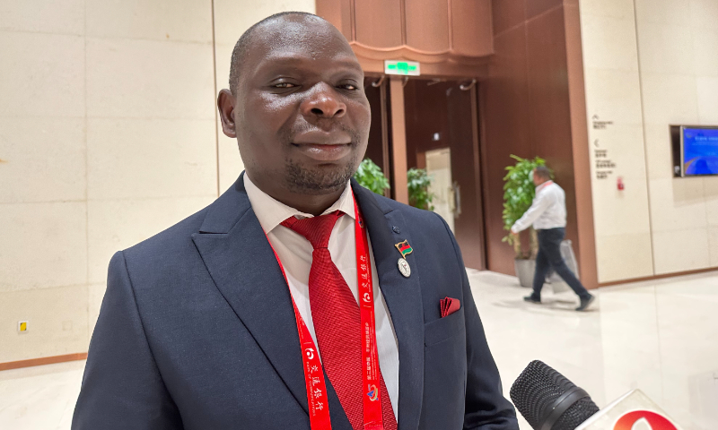 Simplex Chithyora Banda, Minister of Trade and Industry of Malawi is interviewed at sidelines of a forum held in Changsha, Central China's Hunan Province on June 30, 2023. Photo: Tu Lei/GT