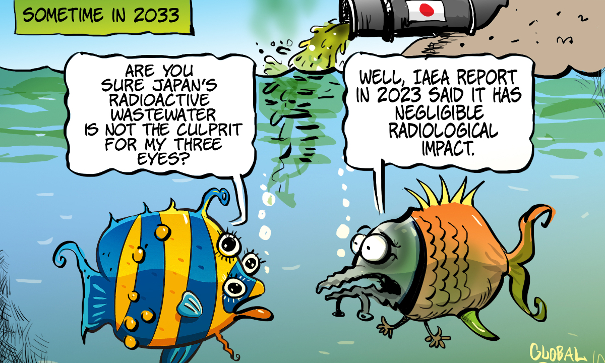 Is the impact of Japan's radioactive wastewater dump truly negligible? Cartoon: Vitaly Podvitski