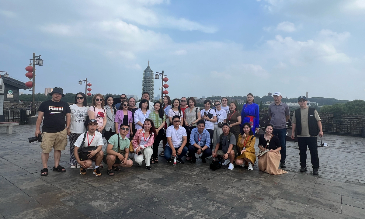 A joint interview event involving over 40 reporters from Mongolia and China visit the Zhonghua Gate in Nanjing, East China’s Jiangsu Province on July 1, 2023. Photo: Du Qiongfang/GT