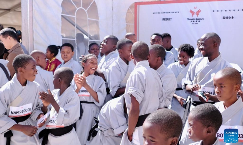 Participants are seen during the 2023 African Shaolin Kungfu Games held at the Shaolin Cultural center in Lusaka, Zambia, June 25, 2023. The Shaolin Temple in Zambia has organized the first-ever African Shaolin Kung Fu Games and other activities aimed at promoting the sport on the African continent and promoting cultural exchanges.(Photo: Xinhua)