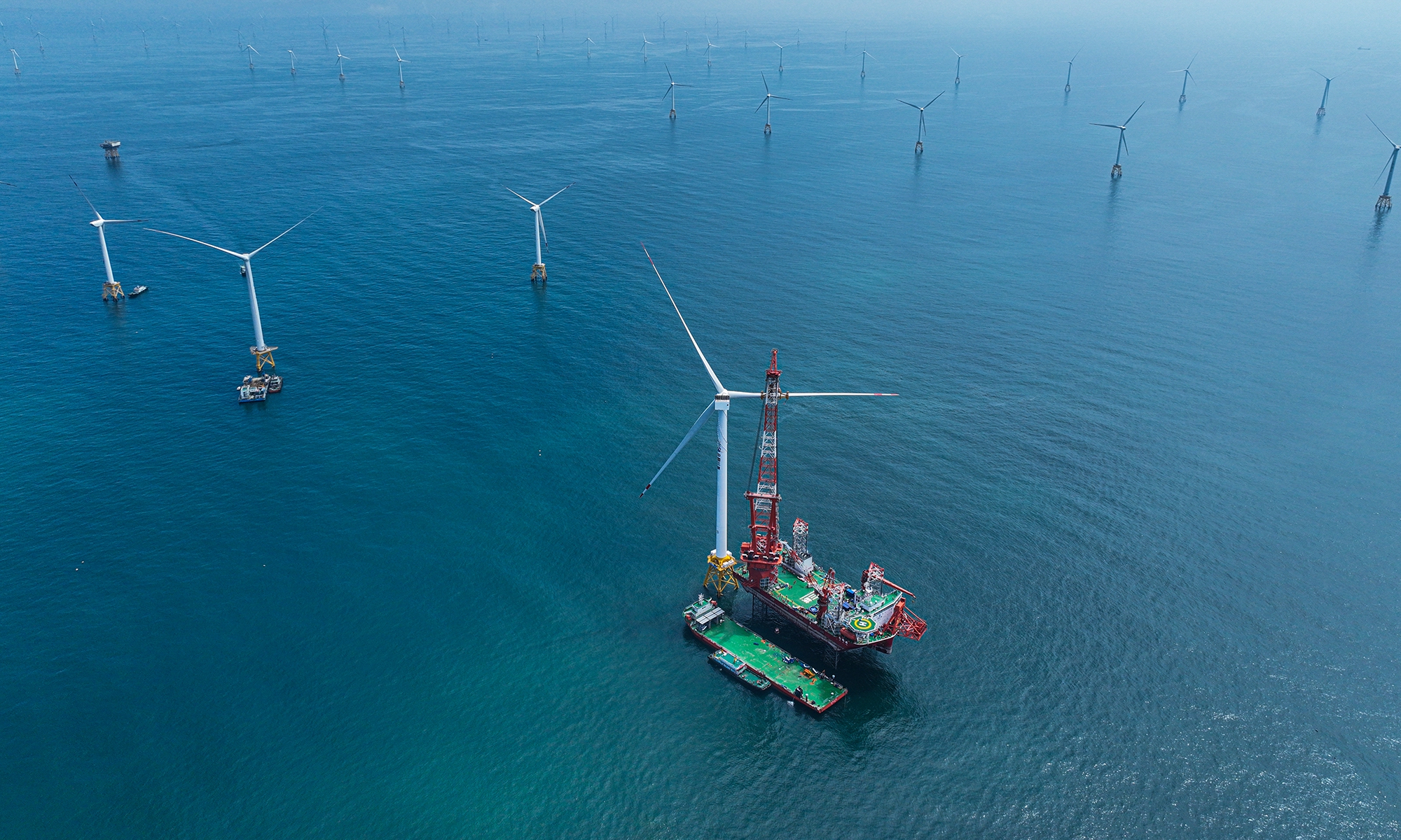World's largest single capacity offshore wind turbine successfully installed - Global Times