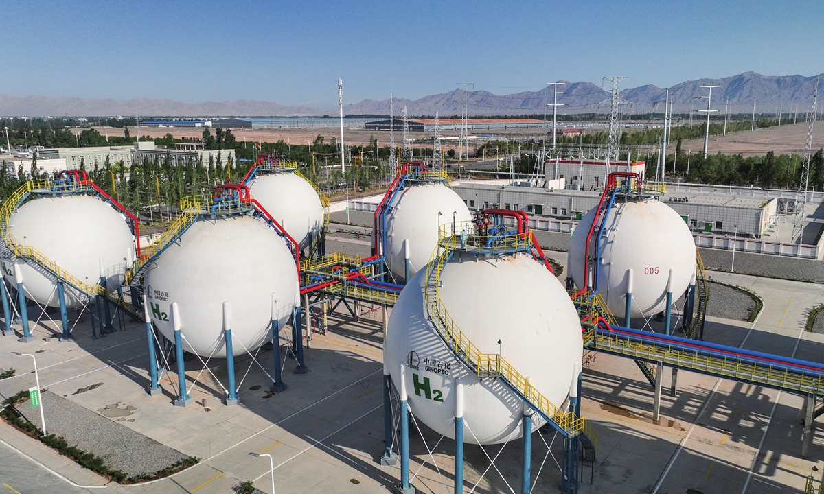 Sinopec's Xinjiang Kuche Green Hydrogen Demonstration Project in Kuche county, Northwest China's Xinjiang Uygur Autonomous Region Photo: Xinhua