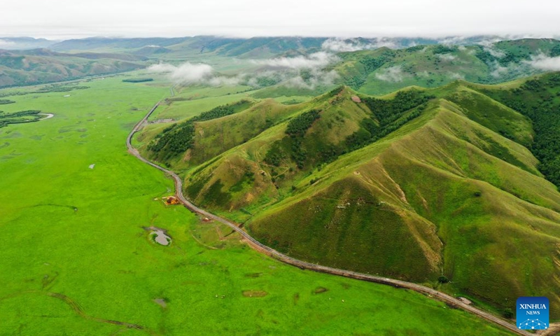 This aerial photo taken on July 5, 2023 shows the summer scenery of the Ulan Mod grassland in Horqin Right Wing Front Banner of Hinggan League, north China's Inner Mongolia Autonomous Region.(Photo: Xinhua)