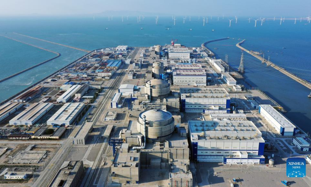 Aerial photo taken on Dec 1, 2021 shows nuclear power units under the China National Nuclear Corporation (CNNC) in Fuqing, southeast China's Fujian Province. Photo:Xinhua