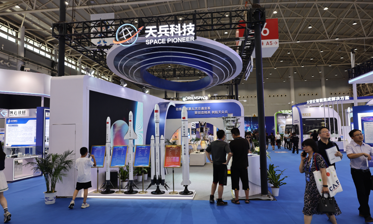 Rockets and rocket engines on display in Wuhan on Wednesday Photo: Deng Xiaoci/GT