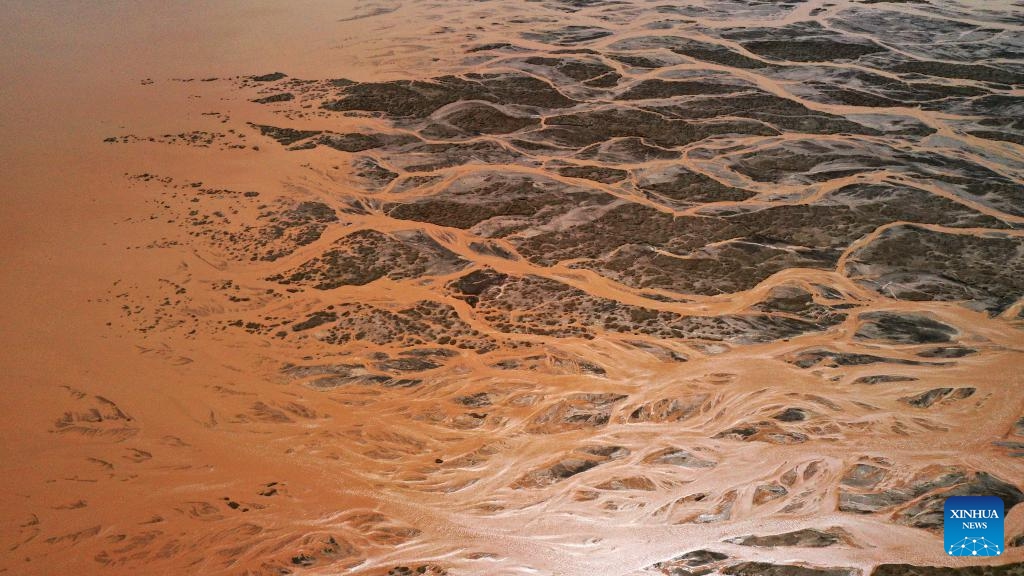This aerial photo taken on July 10, 2023 shows valleys in the Altun Mountains National Nature Reserve in northwest China's Xinjiang Uygur Autonomous Region. With an average altitude of 4,580 meters, the Altun Mountains National Nature Reserve covers a total area of 45,000 square kilometers and is a representative of plateau desert ecosystem in China.(Photo: Xinhua)