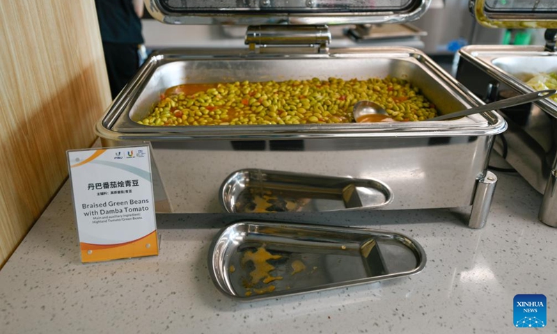 Food is served in the dining area of the Main Media Center for the Chengdu Universiade, in Chengdu, capital of southwest China's Sichuan Province, on July 14, 2023. The Main Media Center (MMC) for the 31st FISU Summer World University Games in Chengdu located near the Dong'an Lake Sports Park where the Games' opening ceremony will take place. Photo: Xinhua