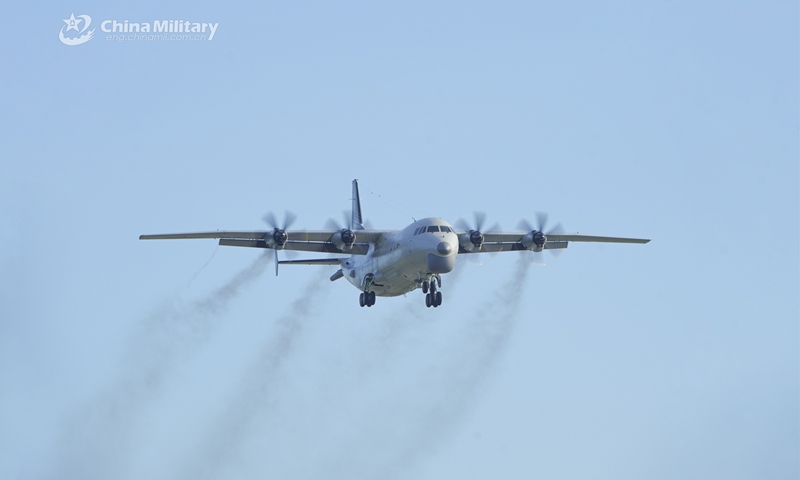 Anti-submarine patrol aircraft attached to a naval aviation regiment under the PLA Southern Theater Command takes off for a round-the-clock training exercise in early July, 2023. (eng.chinamil.com.cn/Photo by Qin Qianjiang)