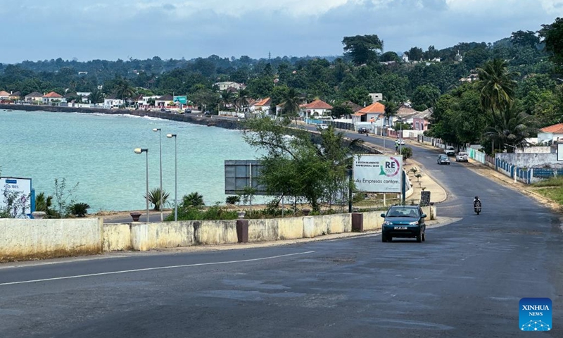 This photo taken on July 12, 2023 shows a street view of Sao Tome, Sao Tome and Principe. Sao Tome and Principe, located in the Gulf of Guinea off the coast of West Africa, consists of two big islands, Sao Tome and Principe, and 14 other small ones.(Photo: Xinhua)