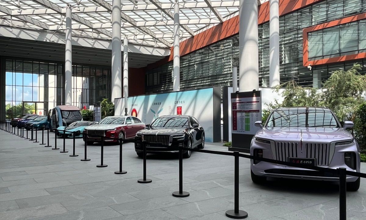Exterior display of FAW's 3rd Anniversary Achievement Exhibition on July 24, 2023. Photo: Li Zhuo