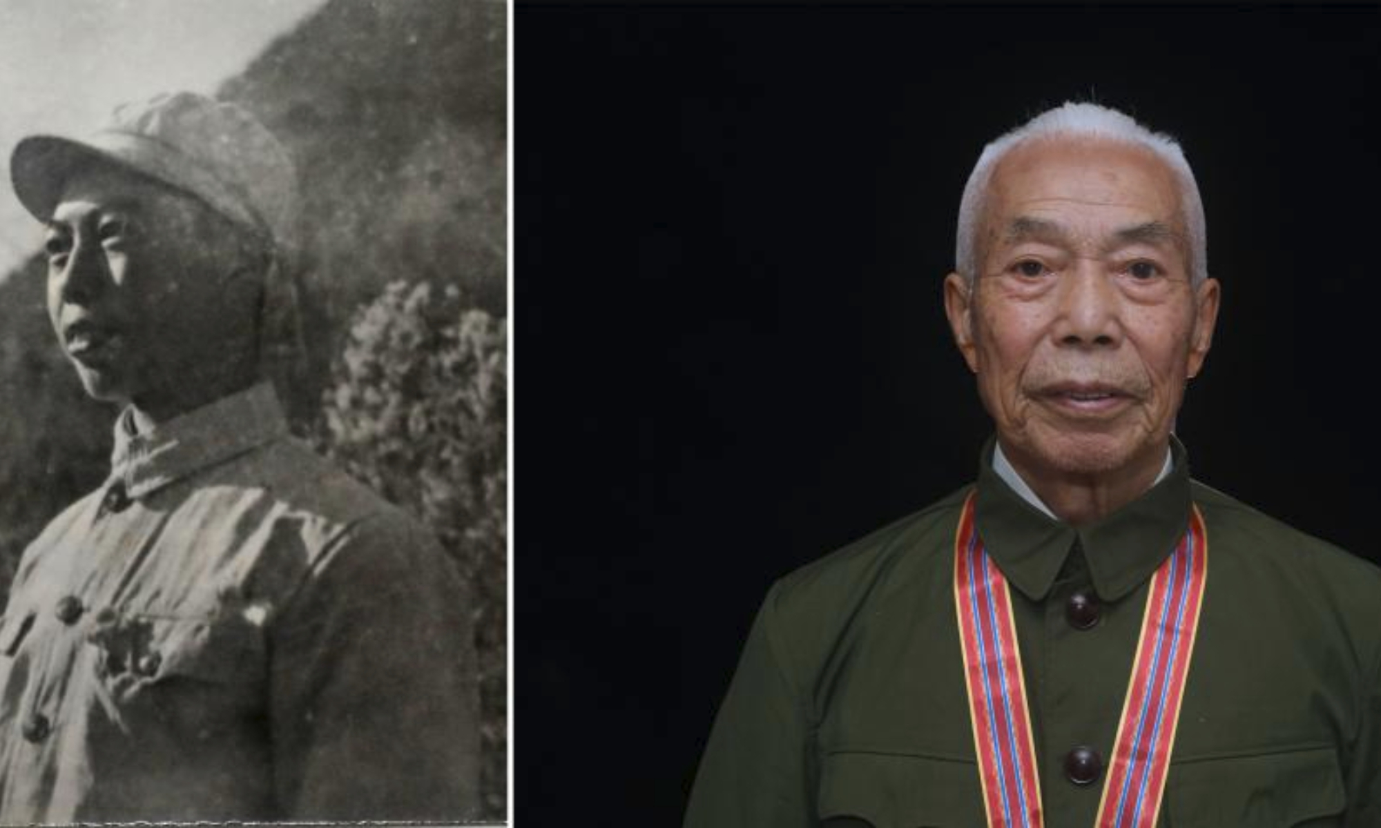 This combo photo shows the portrait of Xiang Fengyu on July 4, 2023. Born in 1933, Xiang participated in the War to Resist U.S. Aggression and Aid Korea in 1951, serving as a communication officer.
Seventy-three years ago, the Chinese People's Volunteers (CPV) crossed the Yalu River and fought alongside the army of the Democratic People's Republic of Korea, eventually winning the War to Resist U.S. Aggression and Aid Korea in 1953.
Thursday marked the 70th anniversary of the victory of the War.
Photographers from Xinhua took portrait photos of some CPV veterans. (Xinhua/Yang Qing)