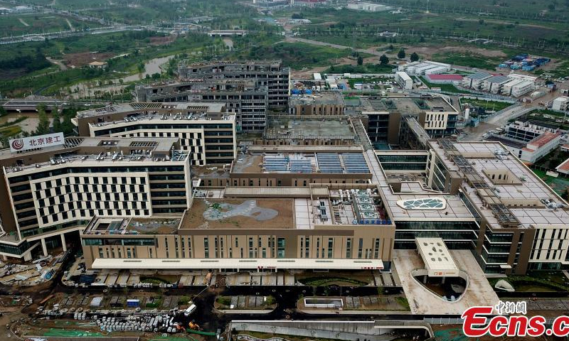 A general view of Xiongan branch of Beijing-based Xuanwu hospital in Xiongan New Area, north China's Hebei Province, July 31, 2023. (Photo: China News Service/Han Bing)

Providing high-quality educational and medical resources, Beijing is helping the new area establish three schools and one hospital.

On completion, the schools and hospital will be supported by Beijing's No 4 Middle School, Shijia Hutong Primary School, Beihai Kindergarten and Xuanwu Hospital.